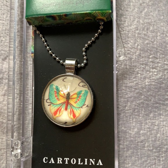 Cartolina 18” art drop butterfly necklace by iPop, NIB - Picture 2 of 7